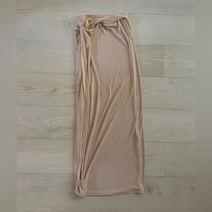 PRETTY LITTLE THING - Stone Slinky Ruched Knot Side Midaxi Skirt, Size 8